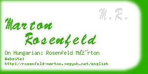 marton rosenfeld business card